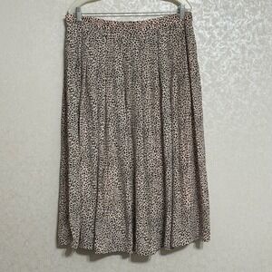 Who What Wear Leopard Print Midi Skirt - Black and Tan